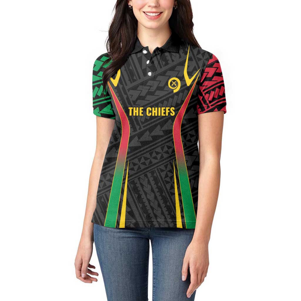 Custom Oceania Football Vanuatu Women Polo Shirt Polynesian Tribal Pattern