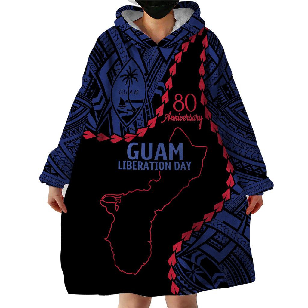 Personalized Guam 80th Anniversary Liberation Day Wearable Blanket Hoodie Guahan Basic Seal
