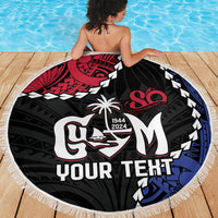 Personalized Guam 80th Anniversary Liberation Day Beach Blanket Tano I Man Chamoru Since 1944