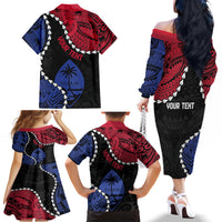 Personalized Guam 80th Anniversary Liberation Day Family Matching Off The Shoulder Long Sleeve Dress and Hawaiian Shirt Tano I Man Chamoru Since 1944 LT9 - Polynesian Pride