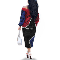 Personalized Guam 80th Anniversary Liberation Day Family Matching Off The Shoulder Long Sleeve Dress and Hawaiian Shirt Tano I Man Chamoru Since 1944 LT9 - Polynesian Pride