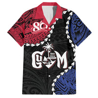 Personalized Guam 80th Anniversary Liberation Day Family Matching Tank Maxi Dress and Hawaiian Shirt Tano I Man Chamoru Since 1944 LT9 Dad's Shirt - Short Sleeve Black - Polynesian Pride