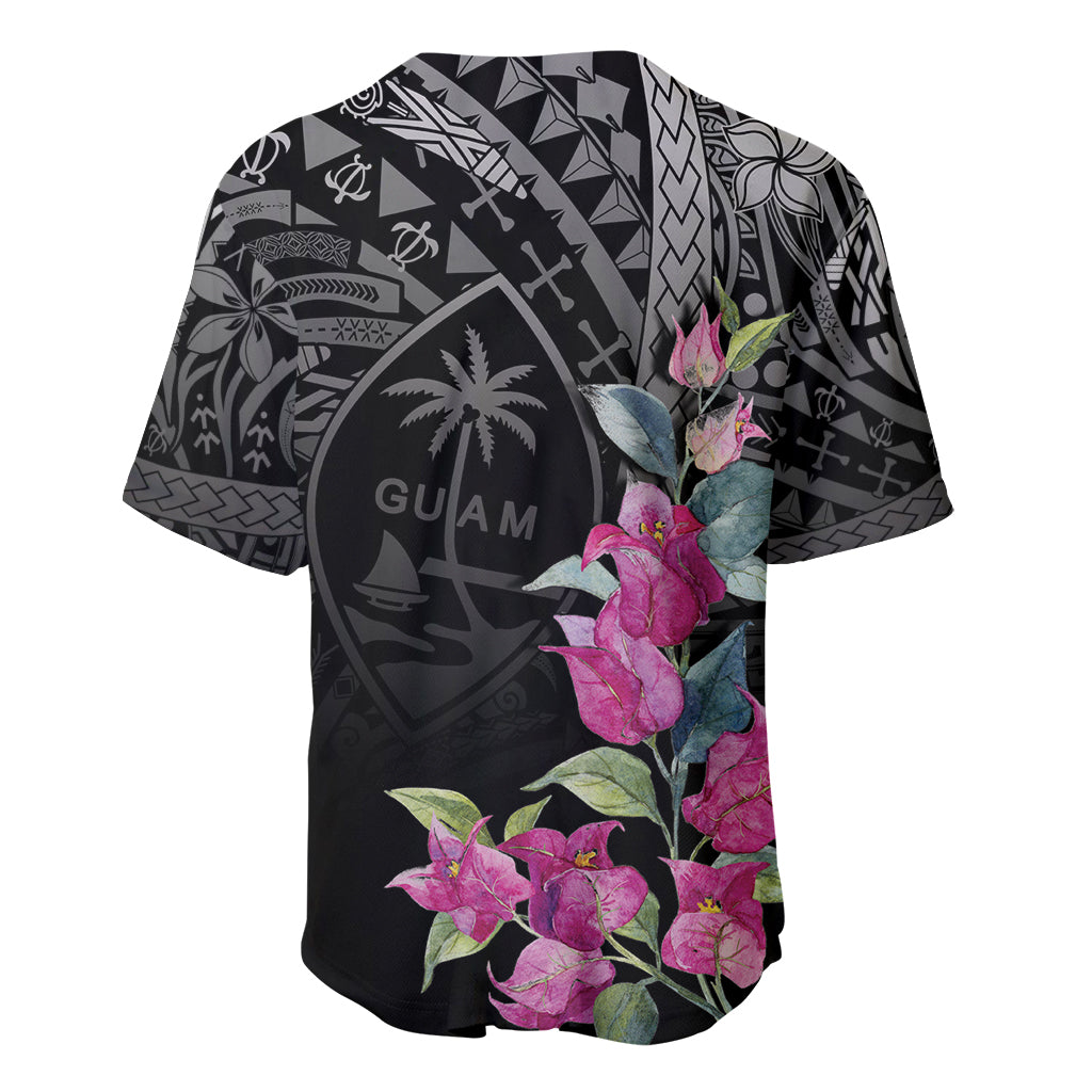 Guahan Puti Tai Nobiu Baseball Jersey Guam Bougainvillea Flower Art