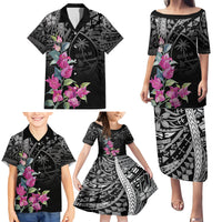 Guahan Puti Tai Nobiu Family Matching Puletasi and Hawaiian Shirt Guam Bougainvillea Flower Art LT9 - Polynesian Pride