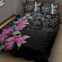 Guahan Puti Tai Nobiu Quilt Bed Set Guam Bougainvillea Flower Art