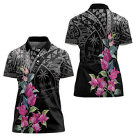 Guahan Puti Tai Nobiu Women Polo Shirt Guam Bougainvillea Flower Art LT9 - Polynesian Pride