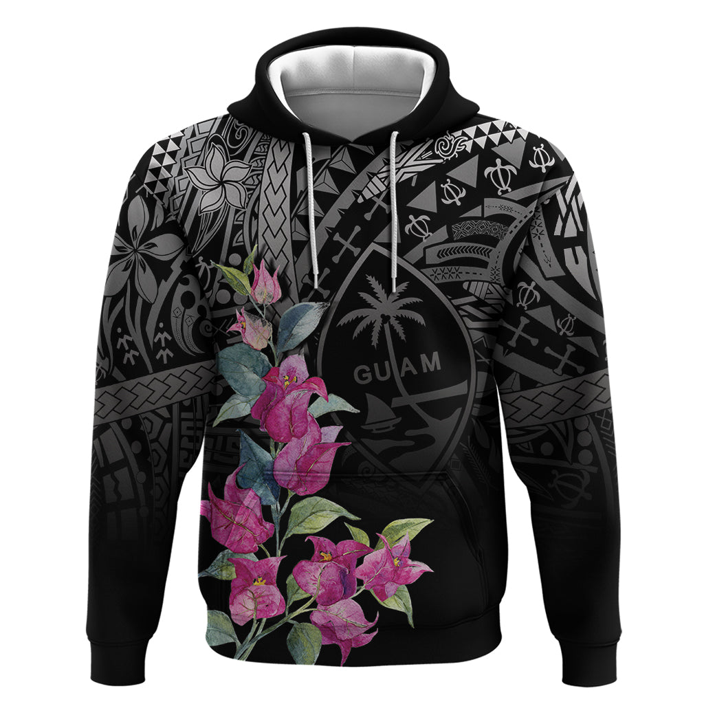 Guahan Puti Tai Nobiu Zip Hoodie Guam Bougainvillea Flower Art