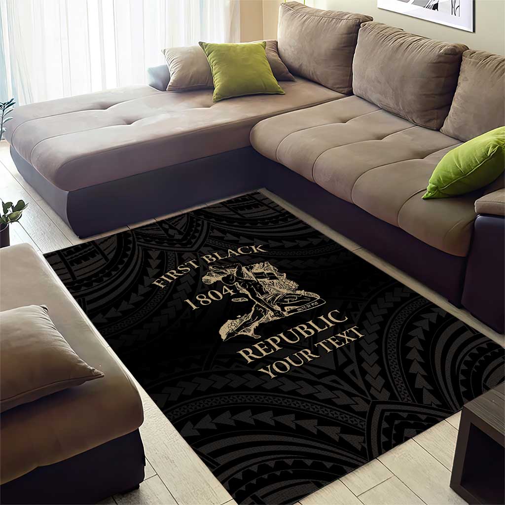 Personalized Haiti First Black Republic Area Rug Negre Marron With Map And Flag