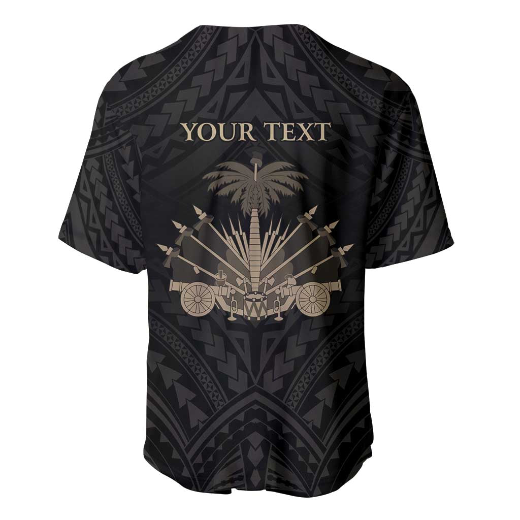 Personalized Haiti First Black Republic Baseball Jersey Negre Marron With Map And Flag