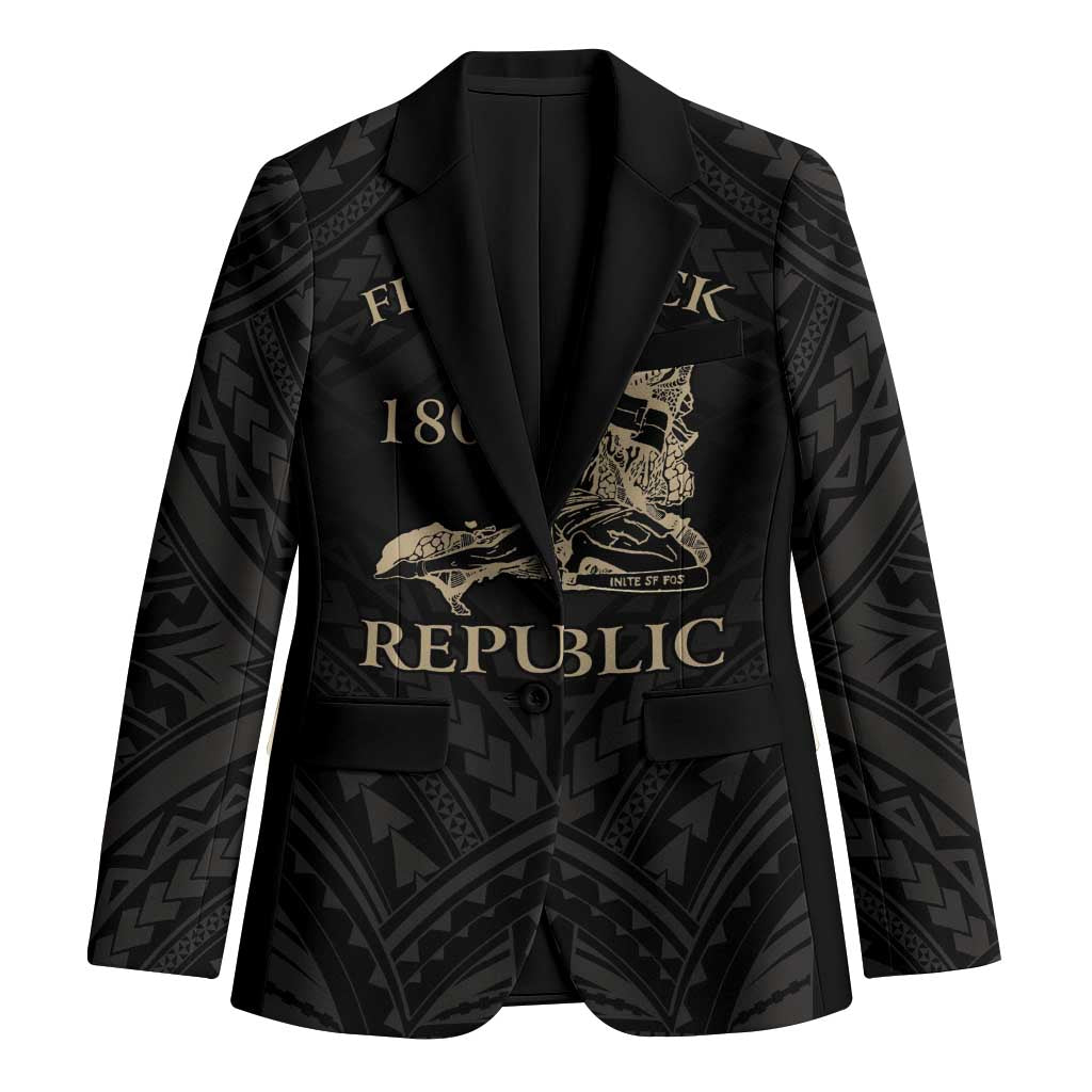 Personalized Haiti First Black Republic Blazer Negre Marron With Map And Flag - Polynesian Pride