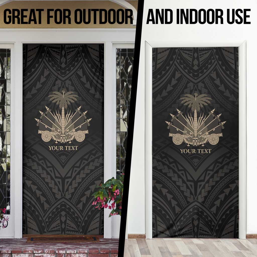 Personalized Haiti First Black Republic Door Cover Negre Marron With Map And Flag - Polynesian Pride