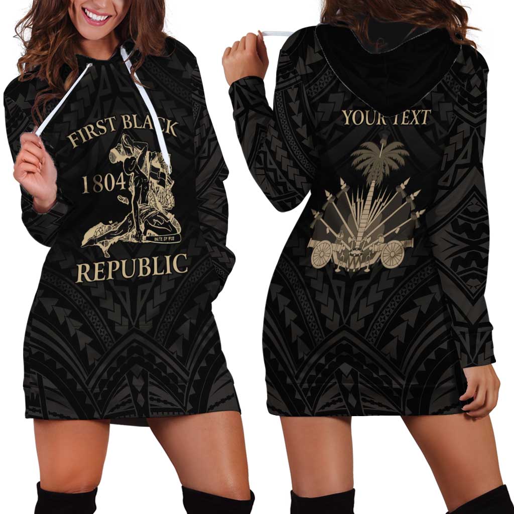 Personalized Haiti First Black Republic Hoodie Dress Negre Marron With Map And Flag