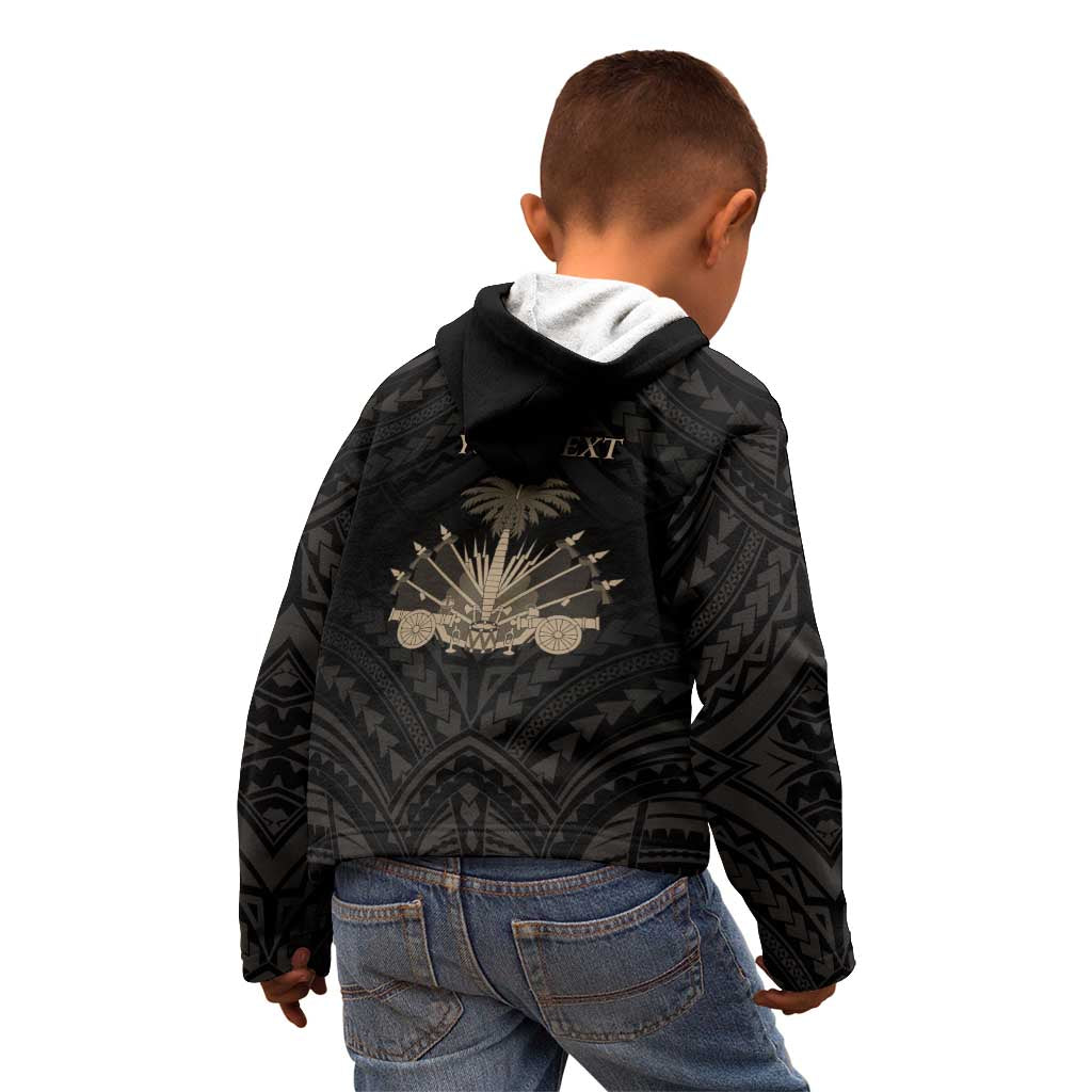 Personalized Haiti First Black Republic Kid Hoodie Negre Marron With Map And Flag