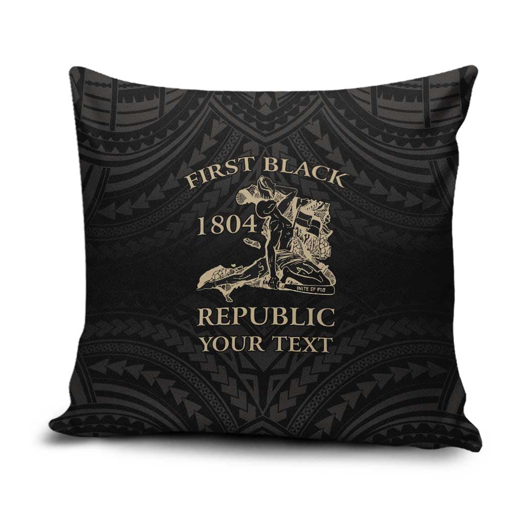 Personalized Haiti First Black Republic Pillow Cover Negre Marron With Map And Flag LT9 Black - Polynesian Pride