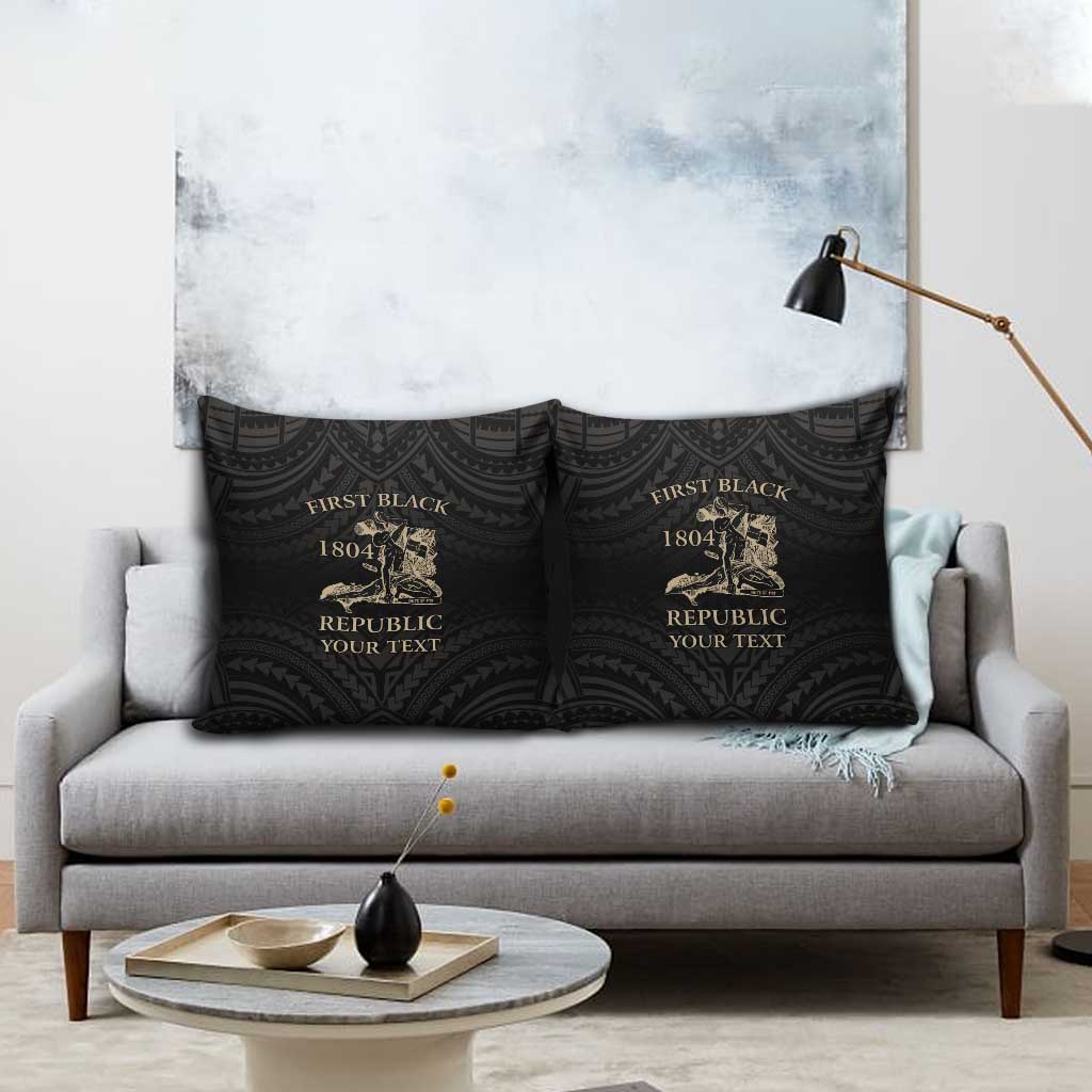 Personalized Haiti First Black Republic Pillow Cover Negre Marron With Map And Flag - Polynesian Pride