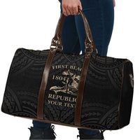 Personalized Haiti First Black Republic Travel Bag Negre Marron With Map And Flag - Polynesian Pride