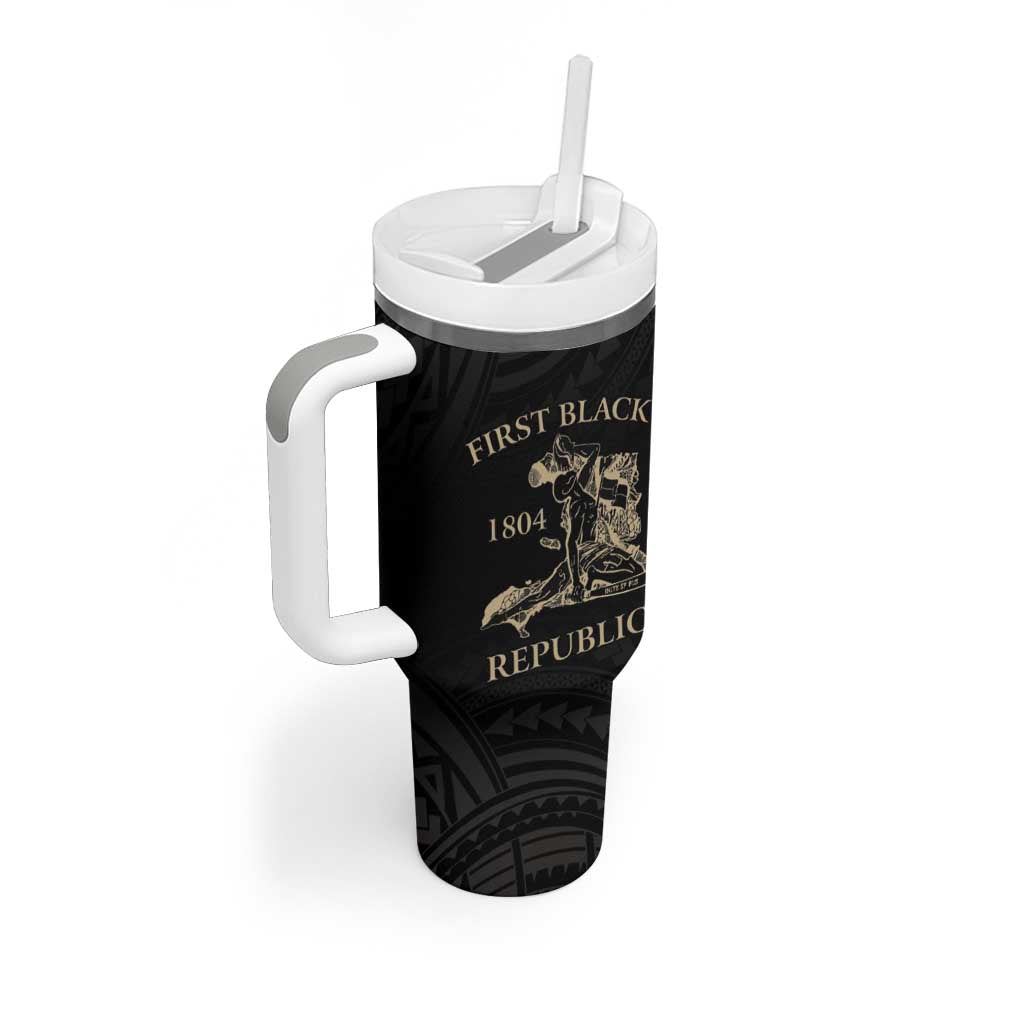 Personalized Haiti First Black Republic Tumbler With Handle Negre Marron With Map And Flag