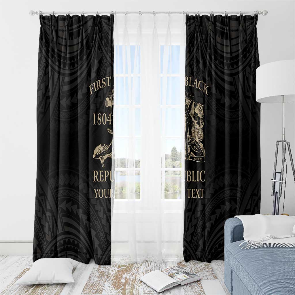 Personalized Haiti First Black Republic Window Curtain Negre Marron With Map And Flag