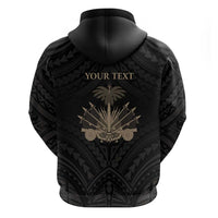 Personalized Haiti First Black Republic Zip Hoodie Negre Marron With Map And Flag