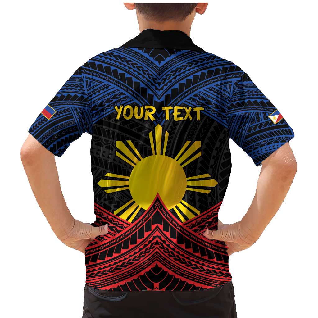 Personalized Philippines Family Matching Mermaid Dress and Hawaiian Shirt Polynesian Tribal Tattoo with Filipino Flag Motif LT9 - Polynesian Pride