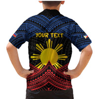 Personalized Philippines Family Matching Mermaid Dress and Hawaiian Shirt Polynesian Tribal Tattoo with Filipino Flag Motif LT9 - Polynesian Pride
