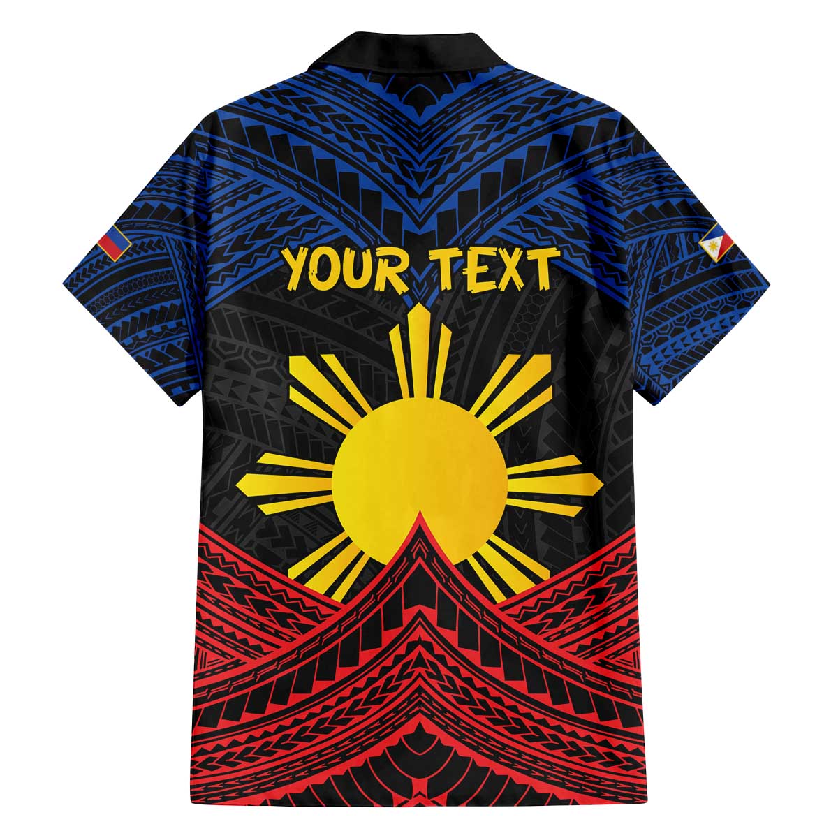 Personalized Philippines Family Matching Off The Shoulder Long Sleeve Dress and Hawaiian Shirt Polynesian Tribal Tattoo with Filipino Flag Motif LT9 - Polynesian Pride