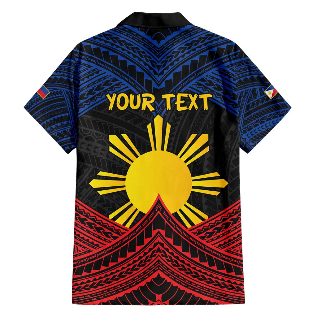 Personalized Philippines Family Matching Short Sleeve Bodycon Dress and Hawaiian Shirt Polynesian Tribal Tattoo with Filipino Flag Motif LT9 - Polynesian Pride