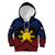 Personalized Philippines Kid Hoodie Polynesian Tribal Tattoo with Filipino Flag Motif