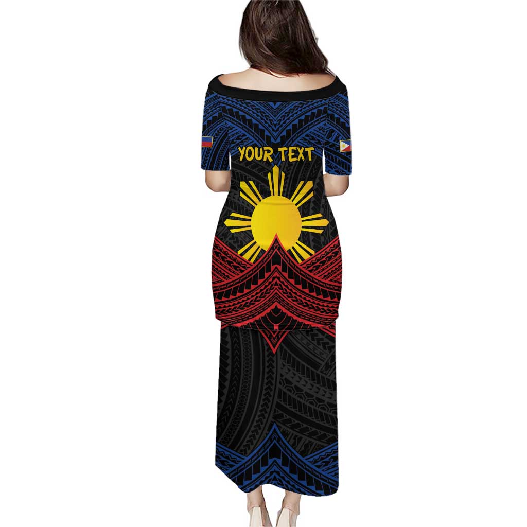 Personalized Philippines Puletasi Polynesian Tribal Tattoo with Filipino Flag Motif