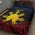 Personalized Philippines Quilt Bed Set Polynesian Tribal Tattoo with Filipino Flag Motif