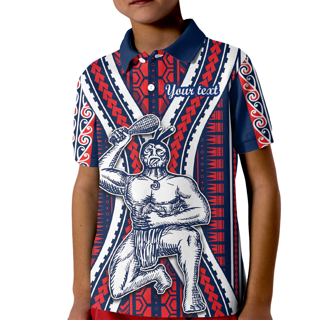Personalised Aotearoa Father's Day Gift For Dad Kid Polo Shirt Aroha Ahau Ki A Koe Papa - Maori Style Pattern LT9 Kid Red - Polynesian Pride