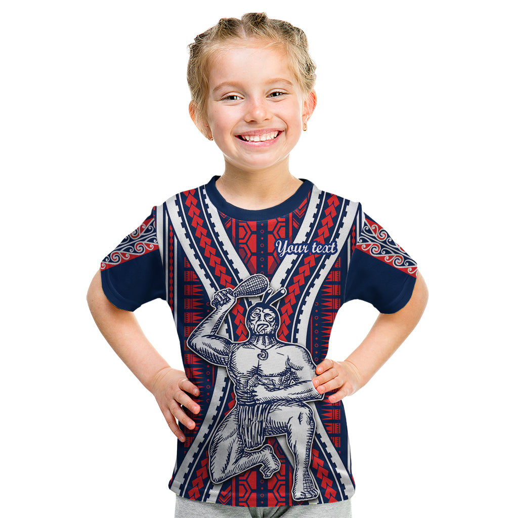 Personalised Aotearoa Father's Day Gift For Dad Kid T Shirt Aroha Ahau Ki A Koe Papa - Maori Style Pattern LT9 Red - Polynesian Pride