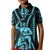 Personalised Aotearoa Father's Day Gift For Dad Kid Polo Shirt Aroha Ahau Ki A Koe Papa - Aqua Maori Style Pattern LT9 Kid Aqua - Polynesian Pride