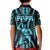 Personalised Aotearoa Father's Day Gift For Dad Kid Polo Shirt Aroha Ahau Ki A Koe Papa - Aqua Maori Style Pattern LT9 - Polynesian Pride