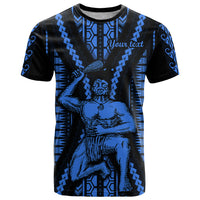 Custom Aotearoa Fathers Day Gift For Dad T Shirt Aroha Ahau Ki A Koe Papa Blue Maori Style Pattern LT9 Blue - Polynesian Pride