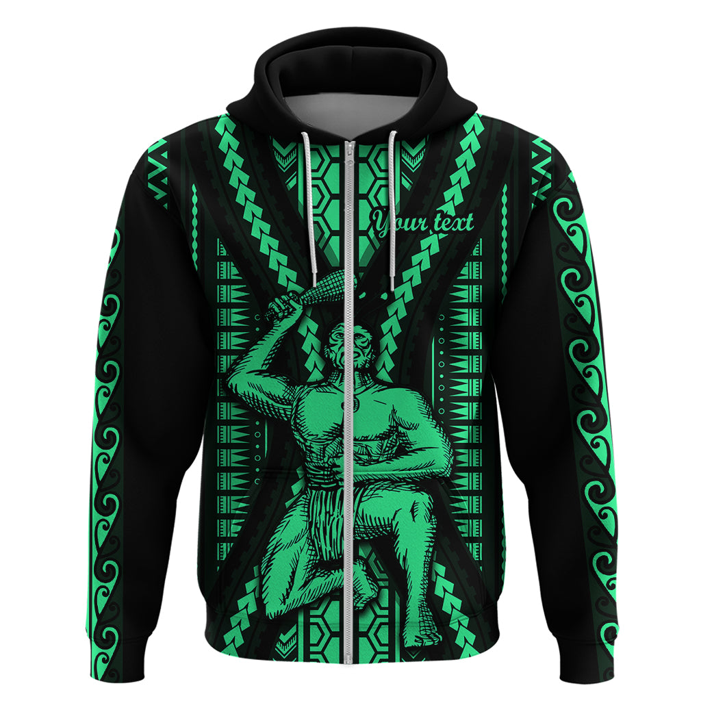Custom Maori Fathers Day New Zealand Hoodie Aroha Ahau Ki A Koe Papa Green LT9 Zip Hoodie Green - Polynesian Pride