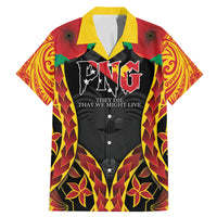 Personalised Papua New Guinea Remembrance Day Family Matching Mermaid Dress and Hawaiian Shirt LT9 Dad's Shirt - Short Sleeve Red - Polynesian Pride