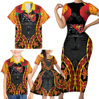 Personalised Papua New Guinea Remembrance Day Family Matching Short Sleeve Bodycon Dress and Hawaiian Shirt LT9 - Polynesian Pride