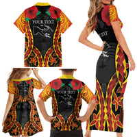 Personalised Papua New Guinea Remembrance Day Family Matching Short Sleeve Bodycon Dress and Hawaiian Shirt LT9 - Polynesian Pride