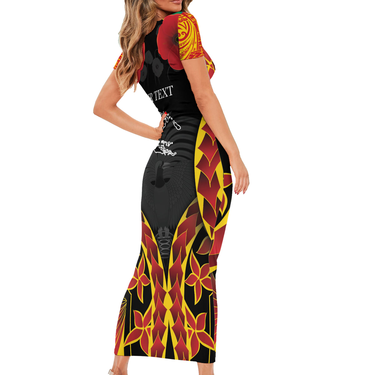 Personalised Papua New Guinea Remembrance Day Family Matching Short Sleeve Bodycon Dress and Hawaiian Shirt LT9 - Polynesian Pride