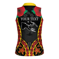 Personalised Papua New Guinea Remembrance Day Women Sleeveless Polo Shirt