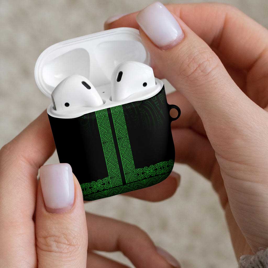 New Zealand Maori Kowhaiwhai AirPods Case Kakariki Maui and Mangopare LT9 - Polynesian Pride