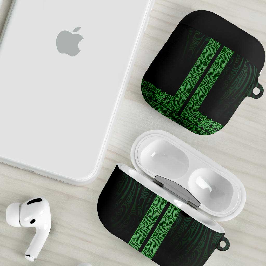New Zealand Maori Kowhaiwhai AirPods Case Kakariki Maui and Mangopare LT9 - Polynesian Pride