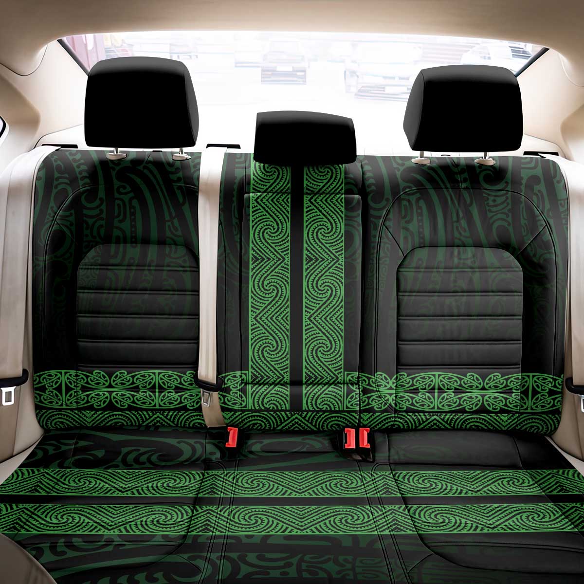 New Zealand Maori Kowhaiwhai Back Car Seat Cover Kakariki Maui and Mangopare LT9 - Polynesian Pride