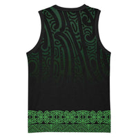 New Zealand Maori Kowhaiwhai Basketball Jersey Kakariki Maui and Mangopare LT9 - Polynesian Pride