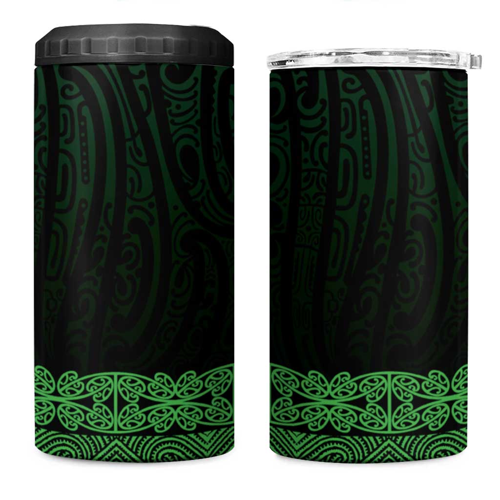 New Zealand Maori Kowhaiwhai 4 in 1 Can Cooler Tumbler Kakariki Maui and Mangopare LT9 One Size: 16 oz Green - Polynesian Pride