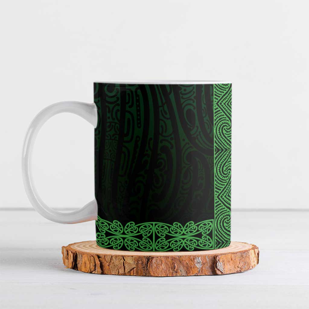 New Zealand Maori Kowhaiwhai Ceramic Mug Kakariki Maui and Mangopare - Polynesian Pride