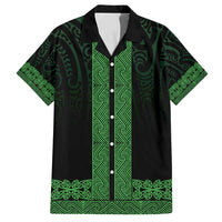New Zealand Maori Kowhaiwhai Family Matching Long Sleeve Bodycon Dress and Hawaiian Shirt Kakariki Maui and Mangopare LT9 Dad's Shirt - Short Sleeve Green - Polynesian Pride