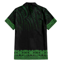 New Zealand Maori Kowhaiwhai Family Matching Long Sleeve Bodycon Dress and Hawaiian Shirt Kakariki Maui and Mangopare LT9 - Polynesian Pride