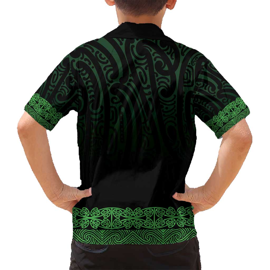 New Zealand Maori Kowhaiwhai Family Matching Off Shoulder Maxi Dress and Hawaiian Shirt Kakariki Maui and Mangopare LT9 - Polynesian Pride